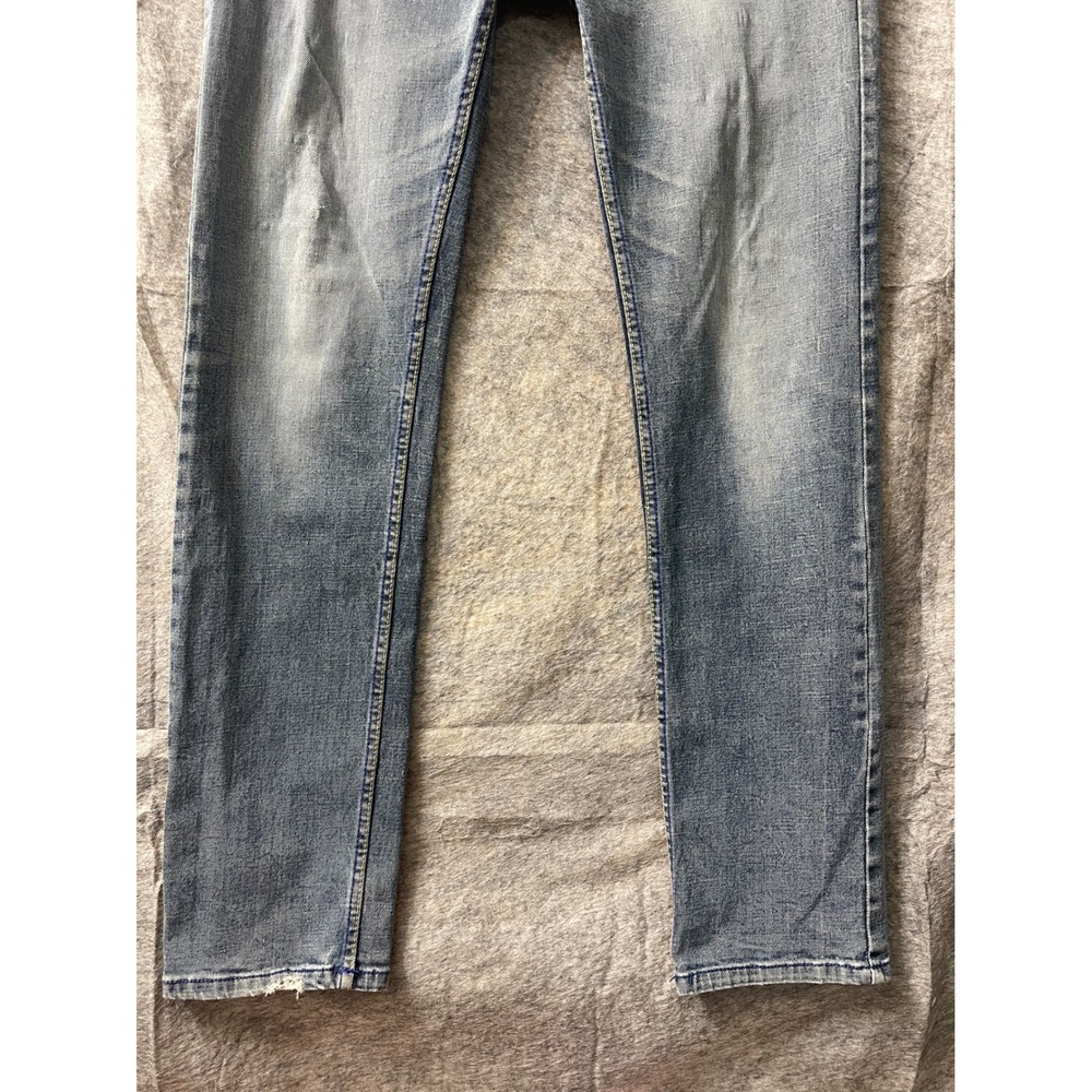 Kozan Medium Wash Straight Leg Jeans Distressed Streetwear Patches Blue 31x31 - Picture 2 of 16